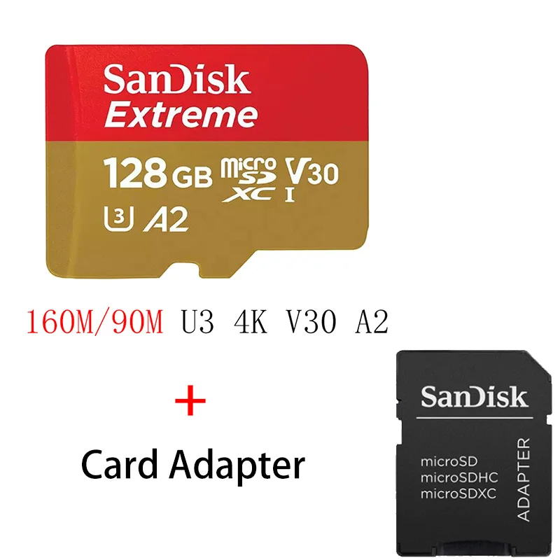 SQXA1-128G Карта памяти SanDisk Extreme 32 64 128 ГБ U3 V30 Micro SD 128 ГБ 32 ГБ 64 Гб 256 Гб 400 Гб Micro SD карта SD/TF флэш MicroSD для телефона - Емкость: SQXA1-128G