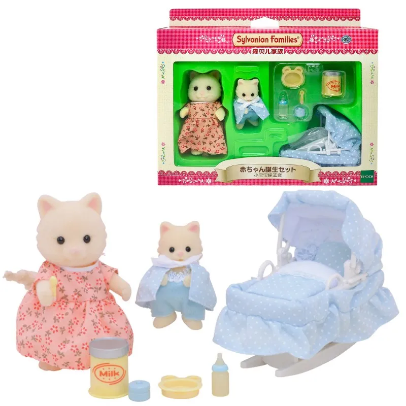 Sylvanian Families Dollhouse Furniture Figure Toy Dolls Cat Mum and Baby Cradle Set New #22348 | Игрушки и хобби