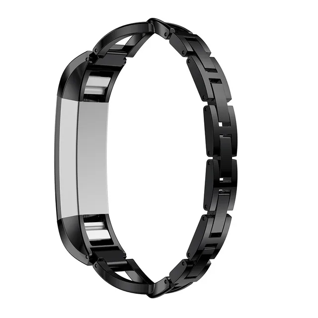 Черный High Quality Replacement Alloy Crystal Rhinestone Wristband Band Strap Bracelet For Fitbit Alta/For Fitbit Alta HR Watch Band - Цвет: Черный