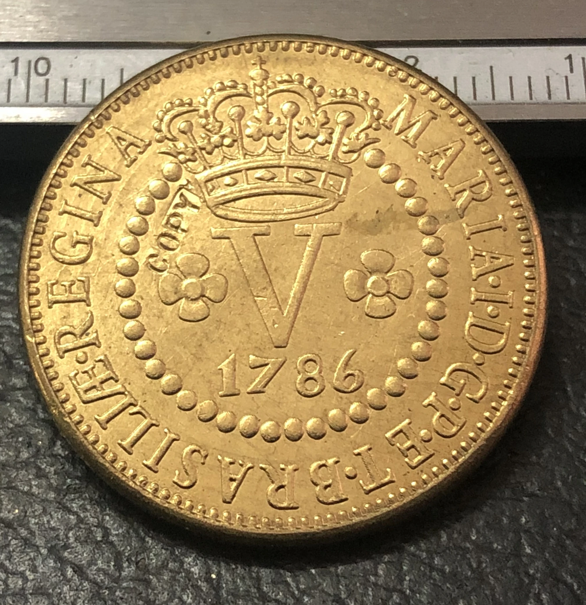 Копия медной монеты бразильской певицы Марии I 5 1786|coin coins|coin coppercoin brazil |