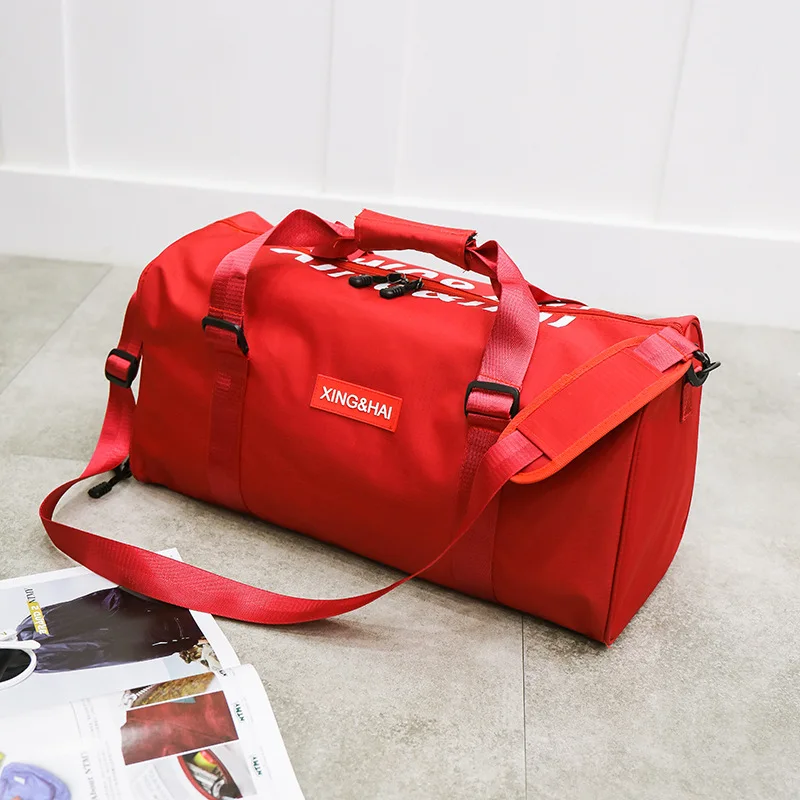 Fitness bag female clothes men's shoes organizer waterproof nylon shoulder large capacity travel hand luggage for boarding | Багаж и