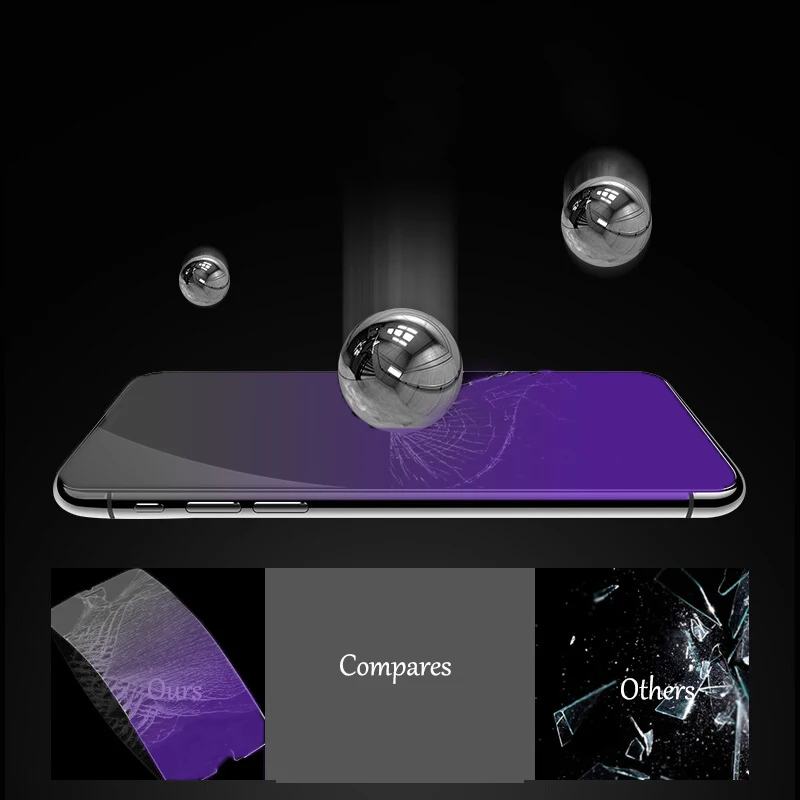 EXUNTON полное покрытие анти синее Закаленное стекло протектор экрана для VIVO X21