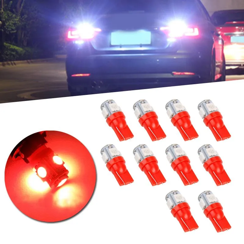 10 шт. T10 клиновидные 5 SMD 5050 светодиодные лампочки 192 168 194 W5W 2825 158 CARPRIE Parkers DRL карта