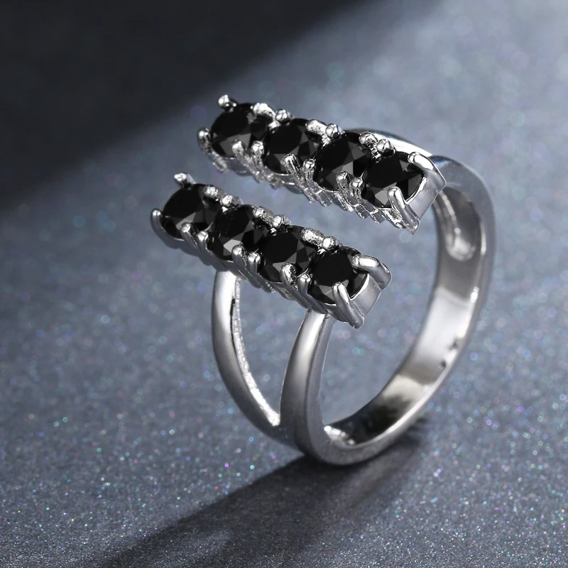 1 шт. Женское кольцо серебряного цвета с фианитом|cz rings|rings for womenring |
