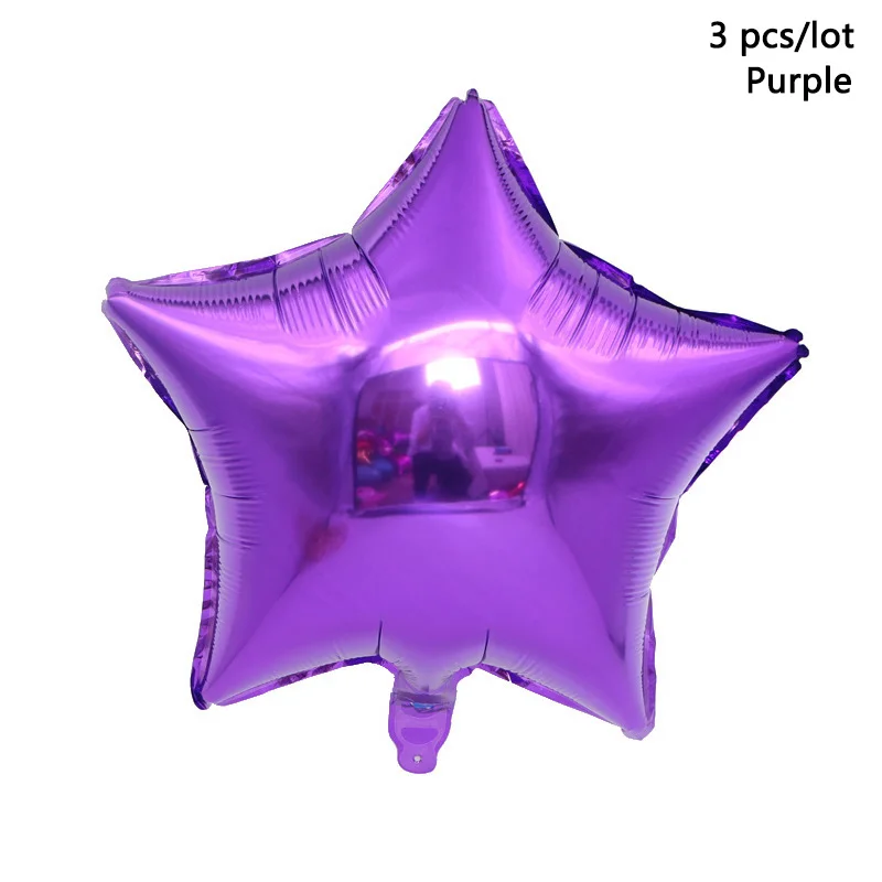 Star Purple 3 шт./лот 18 дюймов шар в форме звезды воздушные шары с дизайном «сердце» на день рождения шарики для свадьбы Вечерние decoarations алюминиевый шары праздничные воздушные шары с гелием - Цвет: Star Purple