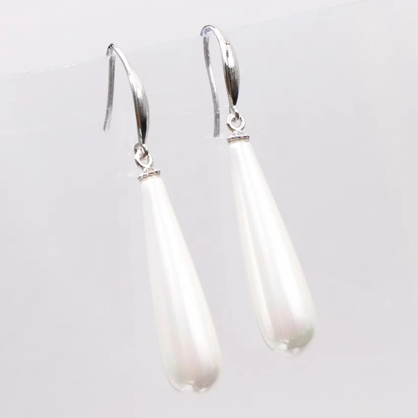 Charming Women Earrings Natural White Shell Long Dangle Fashion Water Drop Eardrop Party Weddings Gifts Jewelry A677 | Украшения и