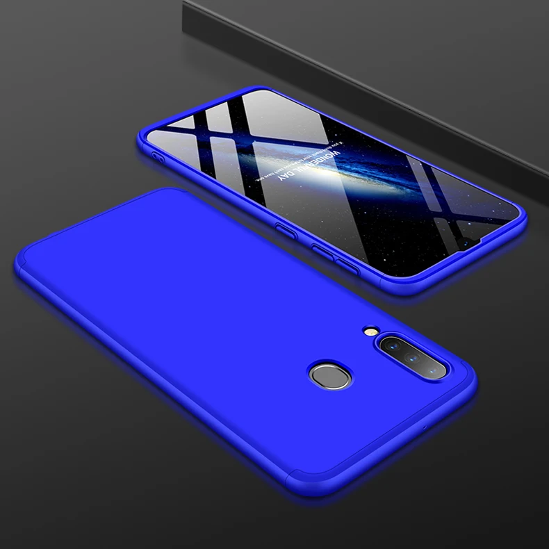 Blue Для samsung Galaxy A20 чехол 360 градусов полный корпус чехол для samsung A20 A205F A205 A 20 SM-A205F чехол с закаленным стеклом - Цвет: Blue