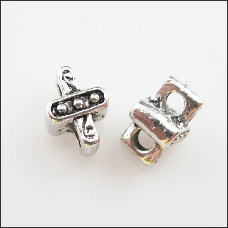 Новый 35 шт тибетские серебряные 2 отверстие крест панель распорной детали бусины