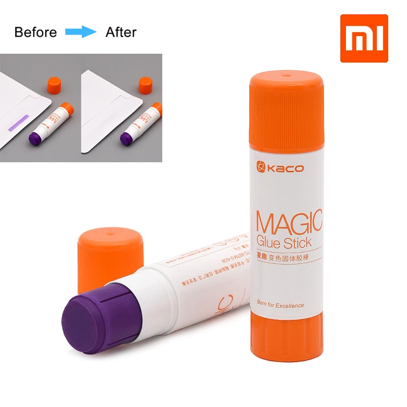 Торговая марка Xiaomi Kaco волшебный клей-карандаш 2 шт./упак. фиолетовый Цветной лента, офисные и школьные принадлежности канцелярские товары