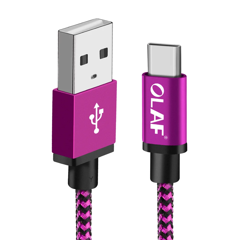 Олаф Плетеный usb type-C кабель для быстрой зарядки usb c провод type-c кабель для передачи данных для samsung S9 S8 Plus Note 9 8 Xiaomi Mi8