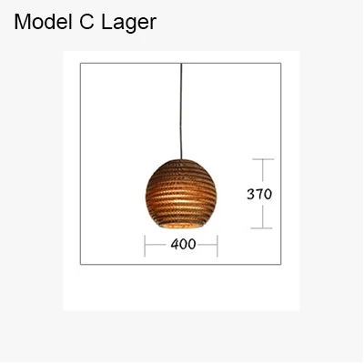 Model C Lager Креативная винтажная бумажная лампа-кулон соты, украшение для внутреннего бара, Освещение E27, держатель лампы 110-240 в - Цвет корпуса: Model C Lager