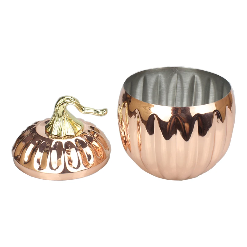 304 stainless steel copper plated cocktail glass creative pumpkin cup shape gold lid bar wine 500ml | Дом и сад