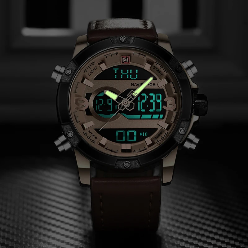 Часы наручные NAVIFORCE Мужские кварцевые светодиодсветодиодный роскошные