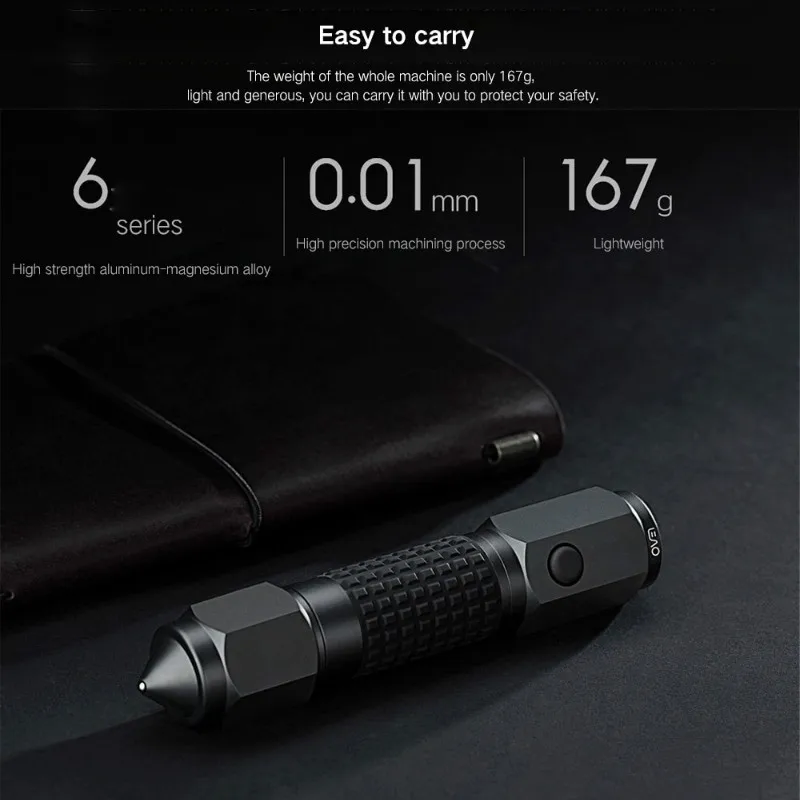 Xiaomi LEAO фонарик из титанового сплава, водонепроницаемый фонарь, Автомобильный аварийный резак, стекло, окно, разбивание, молоток безопасности, для улицы