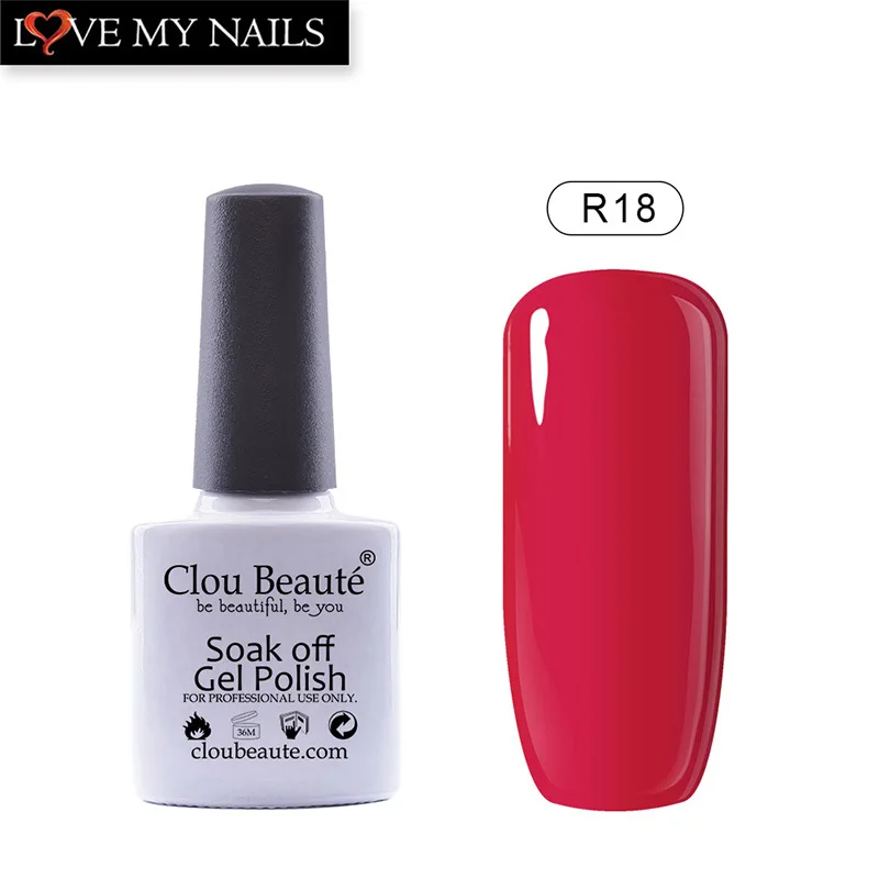 Гель лак для ногтей Clou Beaute красного цвета удаляемый замачиванием
