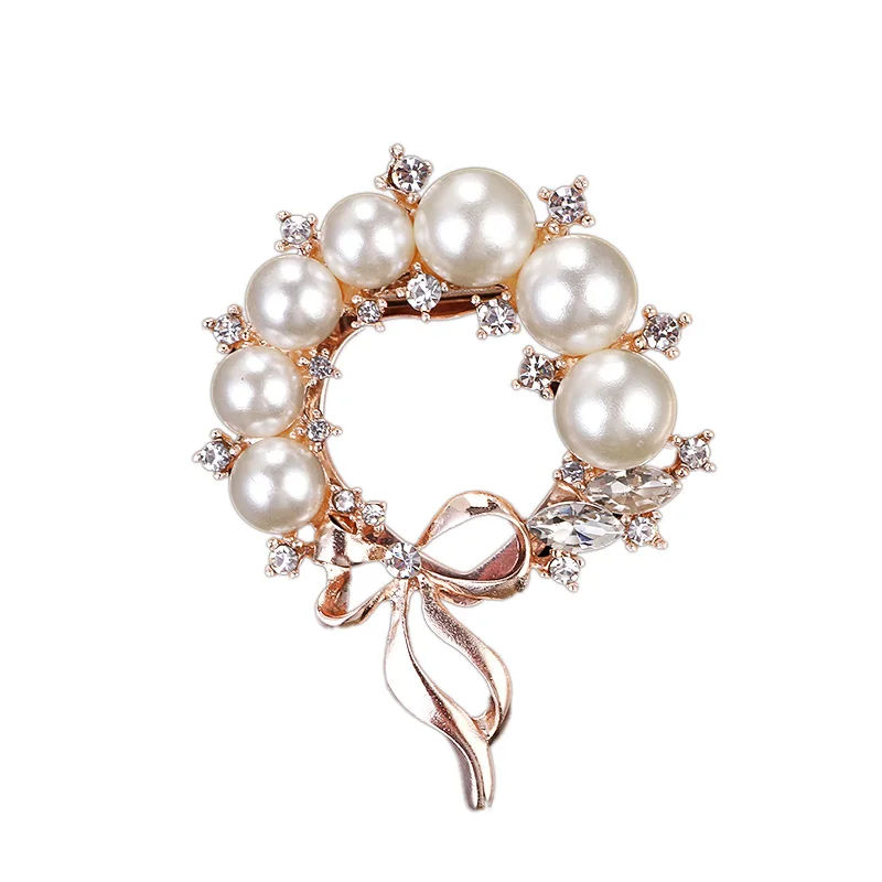 Vintage Pearl Rhinestone Crystal Bow Flower Brooch Floral Bowknot Pins and Brooches Wedding Bridal Dress Jewelry Bijouterie Gift | Украшения