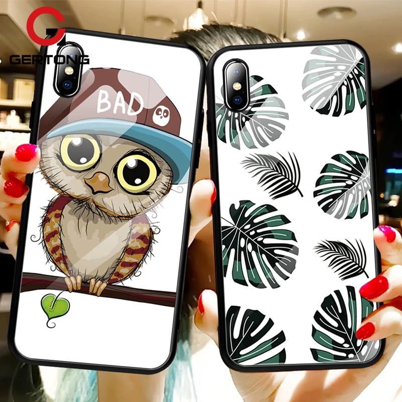 Роскошный чехол из закаленного стекла для iPhone X XS Max XR 8 7 6 S Plus милый ТПУ с