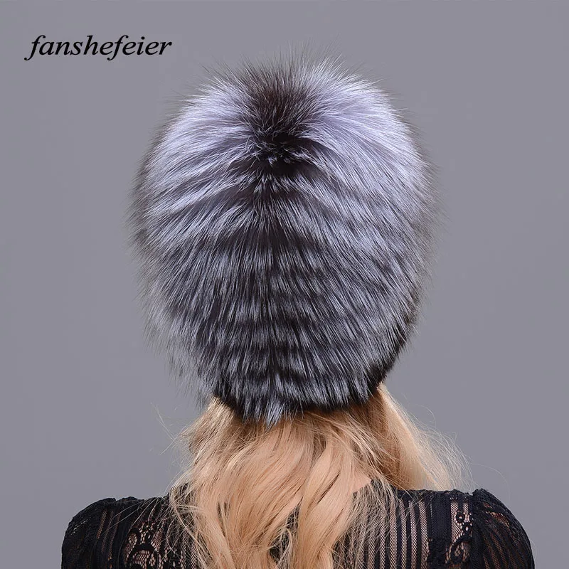Женская вязаная шапка Fanshefeier теплая зимняя из натурального меха норки|Женские