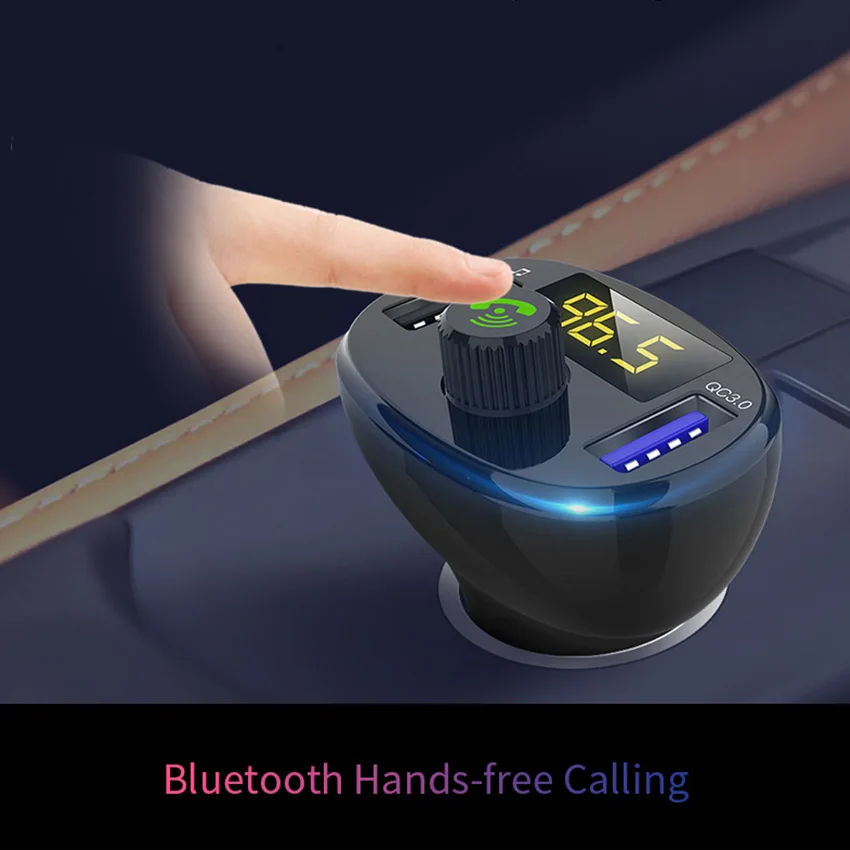 Громкой связи Bluetooth FM передатчик 4 2 USB Авто QC3.0 автомобильное зарядное устройство