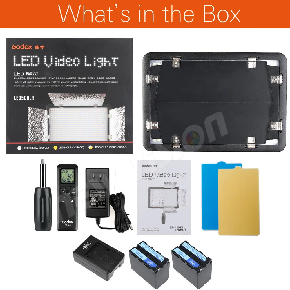 Godox LED 500LRW 5600K 500 Светодиодная лампа для видеосъемки + пульт дистанционного