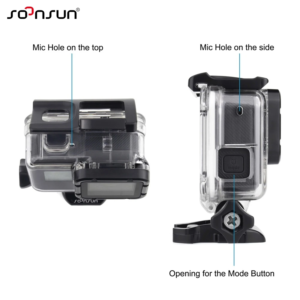 Защитный чехол SOONSUN с разъемом на боку каркасный корпус для GoPro Hero 5 6 7 Black
