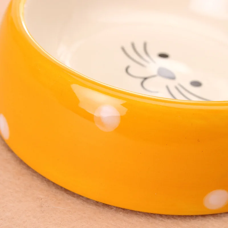 New pet ceramic bowl diameter of 12.5 CM cute cat shape Circular design let the flat face short nose pets easier eat food | Дом и сад