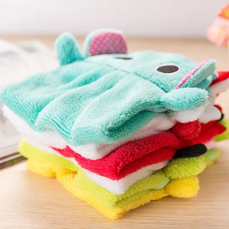 Baby Nursery Hand Towel baby bath towels Toddler Soft Plush Cartoon Animal Wipe Hanging Bathing Towel For Children Bathroom
