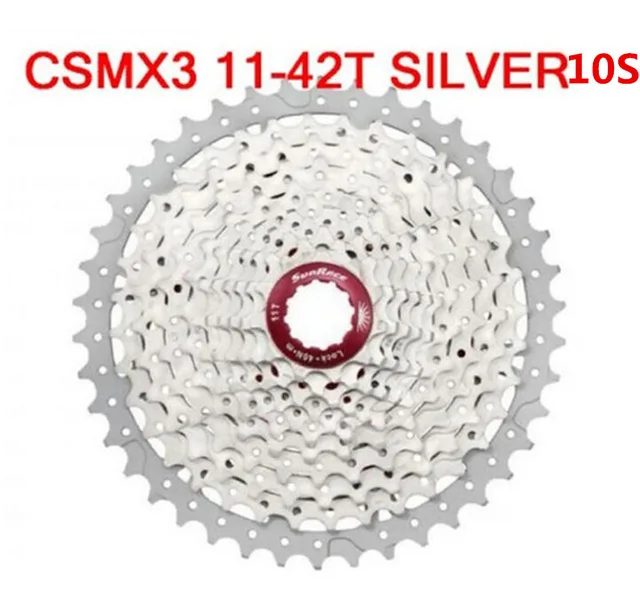10S11 42T Silver Red Sunracing 8 S/9 S/10 S/11 S/12 S 11-28 T/11-50 T горный велосипед полный спектр маховика - Цвет: 10S11 42T Silver Red
