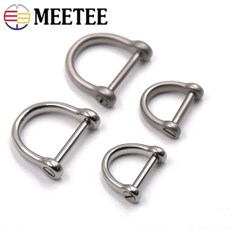 Meetee 2/4 шт 17/25 мм из нержавеющей стали d образная кольцевая Пряжка металлические