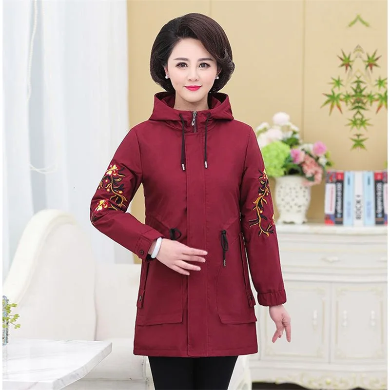 

Mother spring and autumn coat blouse middle-aged women's windbreaker 2019 new fashion clothing large size casual jacket YF324