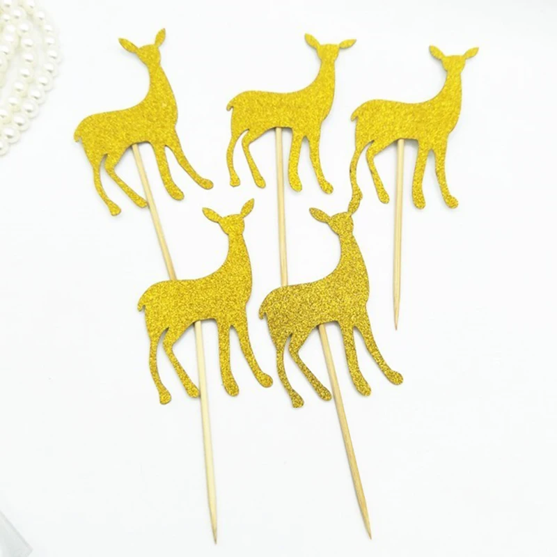 Новый sen олень торт Топпер детский душ день рождения Сделай Сам топ флаг