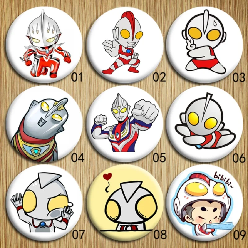 1 шт. Милая мультяшная брошь Ultraman Tinplate значки на рюкзак украшение одежды значок