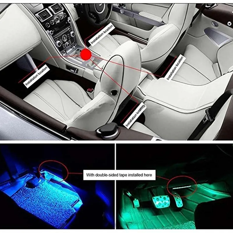 Автомобильный интерьерный неоновый светильник СВЕТОДИОДНЫЙ многоцветный RGB голосовой датчик Звук Музыка Управление Декор декоративная лампа автомобильный светильник ing 12 В