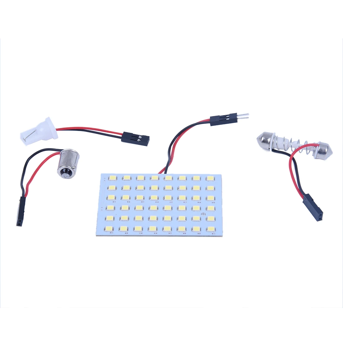 Белый светильник Панель 48 SMD светодиодный + интерьерные лампочки T10 BA9S адаптер