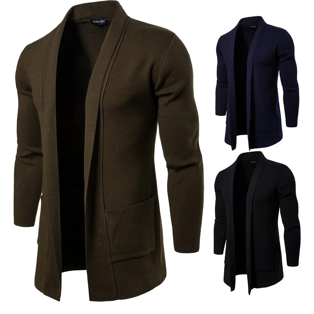 

YM021 Europe and America New Fashion cardigan jacket Spring and Autumn men's clothing long Knitted Sweater Men's Clothing