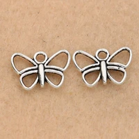 10pcs antique silver plated butterfly charms pendants jewelry making bracelet earrings diy findings 17x11mm