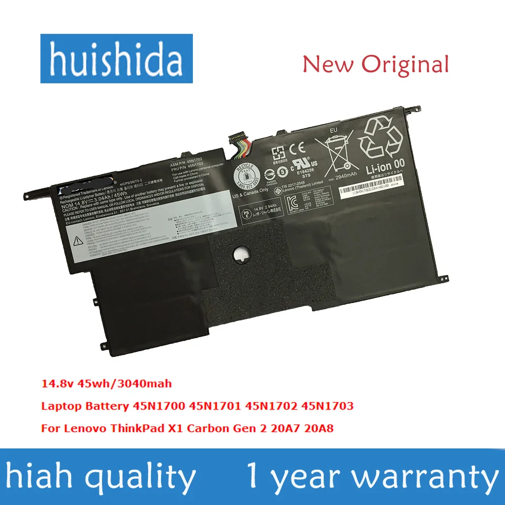 Новый оригинальный аккумулятор для ноутбука Lenovo 45N1700 45N1701 45N1703 ThinkPad X1 carbono Gen 2 20A7 14 8