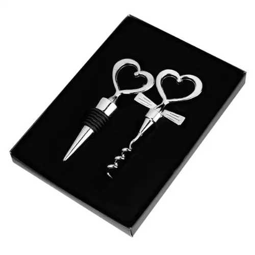 Набор открывалка бутылки штопоры Красного вина и Пробка в форме сердца Свадебные