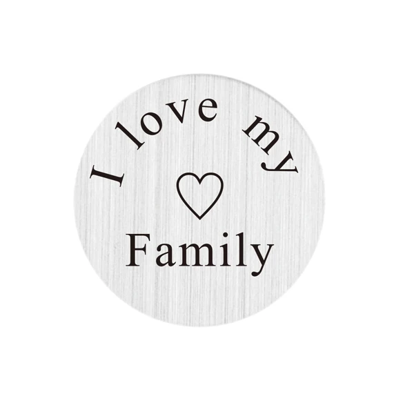 Оптовая продажа 22 мм из нержавеющей стали i love my family подвешиваемый кулон пластина