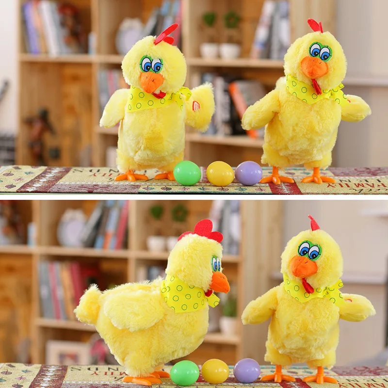 Куриные искусственные куклы 29 см куриные яйца милые желтые пения танцующие