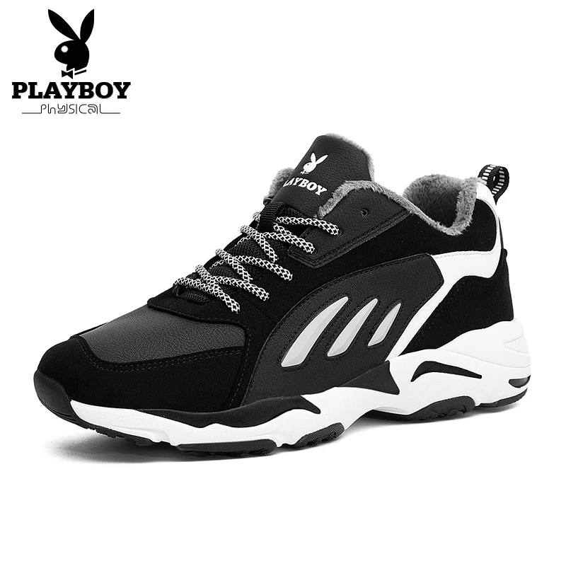 

PLAYBOY New Men Boots Winter Fur Warm Snow Boots Men Winter Boots Work Shoes Men Footwear Fashion Rubber Ankle Boots DS87266