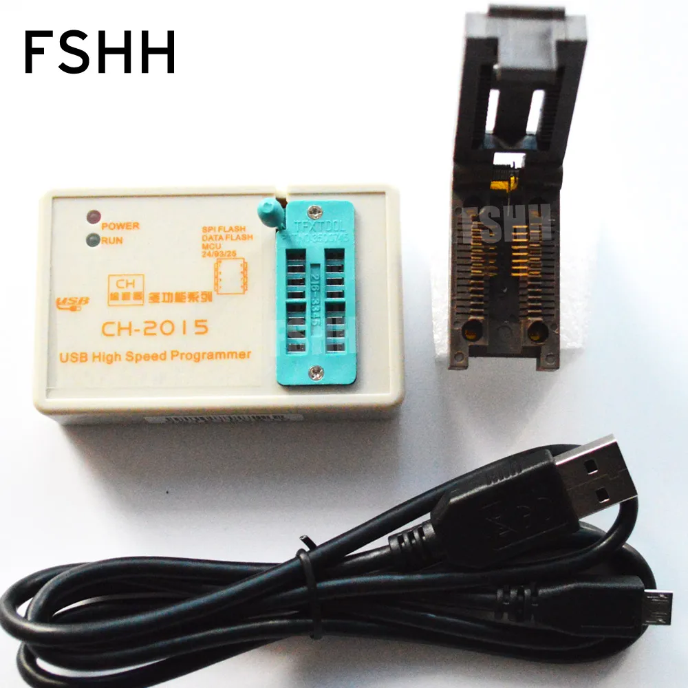FREE SHIPPING!Program CH2015 USB High speed programmer+300mil FP16 to DIP8 socket eeorom/spi flash/data flash/AVR MCU programmer