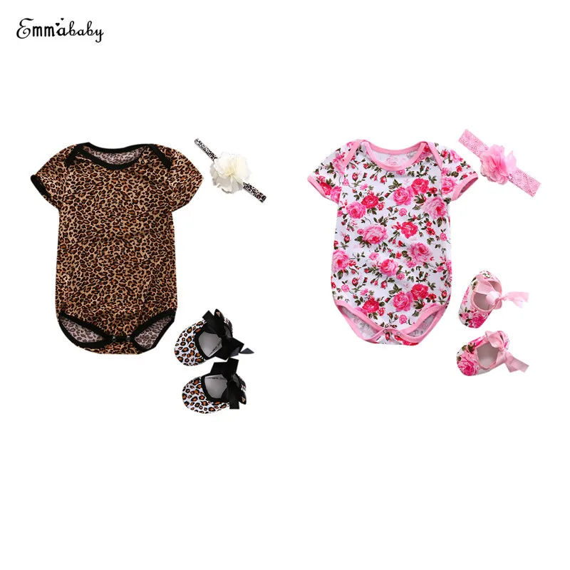 Комбинезон с коротким рукавом круглым вырезом и принтом на пуговицах|newborn infant|baby