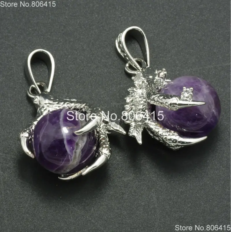 Натуральные драгоценные камни Ame thyst драконий коготь жемчуг круглые серьги