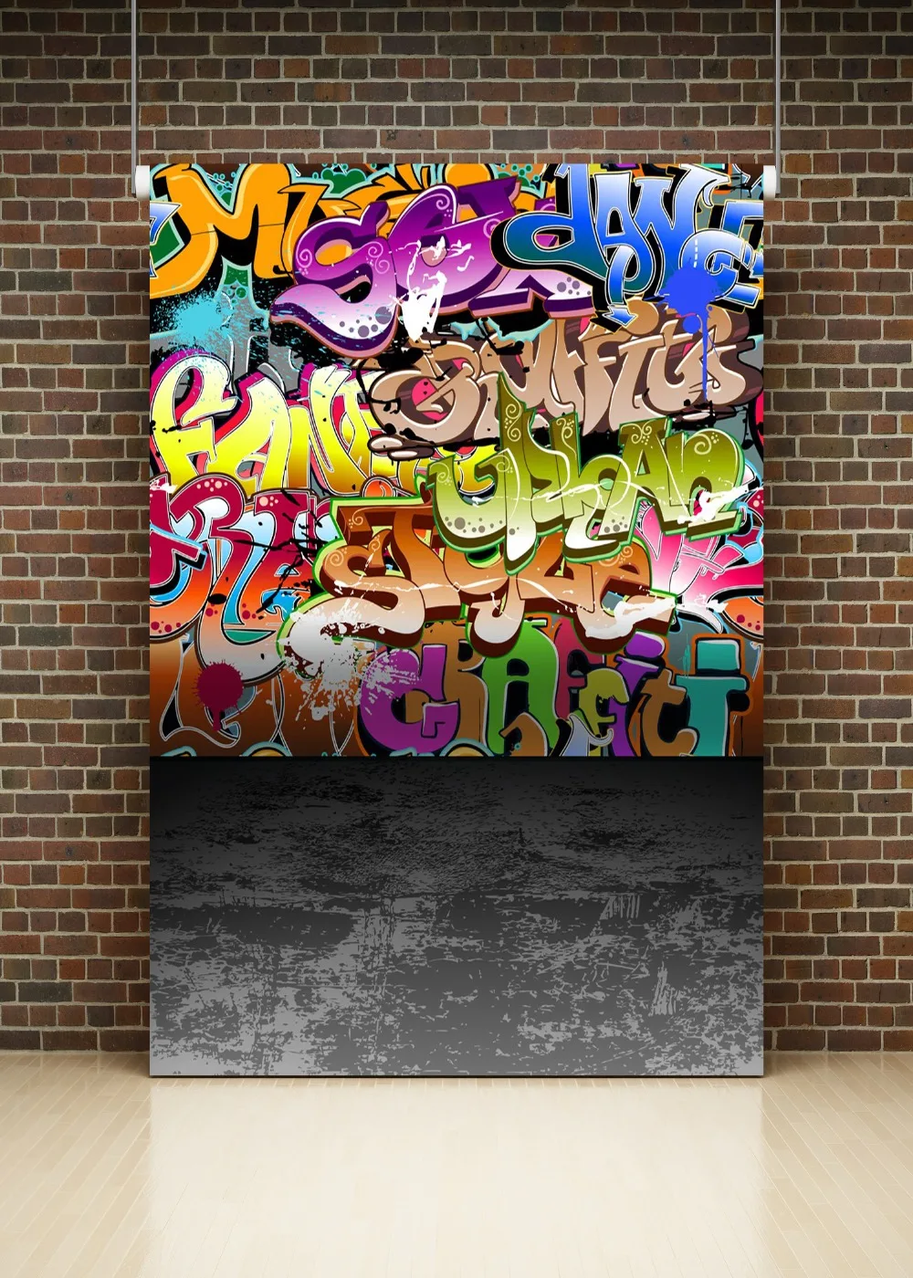 DePhoto Graffiti Hip Hop Style 80's 90's Party Pictorial Cloth Photography Background Computer-Printed Vinyl Backdrop PCK02 |