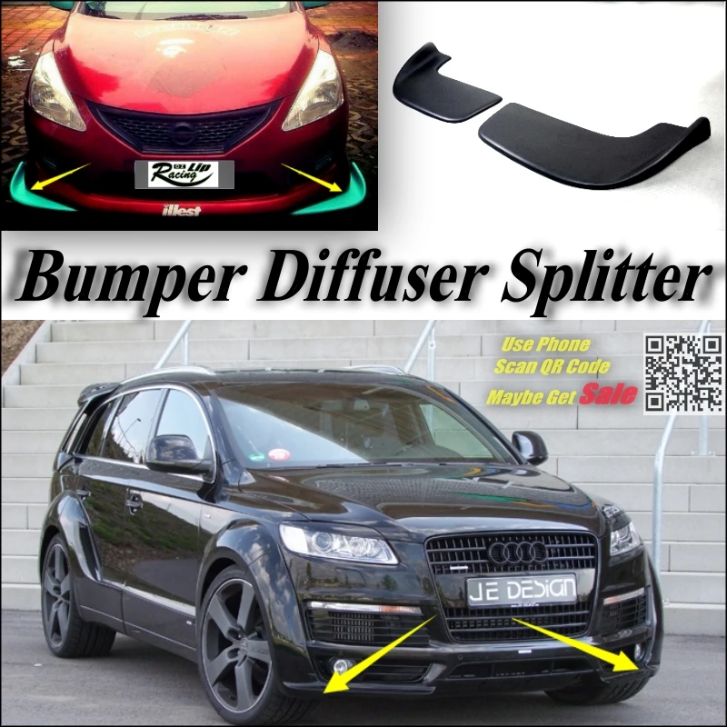 Автомобильный Разветвитель диффузор бампер Canard губы для Audi Q7 тюнинг кузова Комплект/передний дефлектор автомобиля плавник крыло подбородок уменьшить тело Tune View