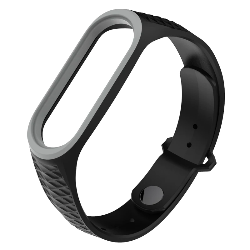 Black Gray Силиконовый ремешок mi jobs для замены браслета mi Band 3, аксессуары для Xiaomi mi Band 3, Смарт-часы mi band 3, спортивный браслет - Цвет: Black Gray
