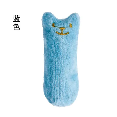 blue Зубная шлифовальная кошачья мята, игрушки, смешной интерактивный плюшевый Кот, игрушка для питомца, котенок, Жевательная вокальная игрушка, когти, большой палец, укус, кошка, мята, для кошек, хит - Цвет: blue