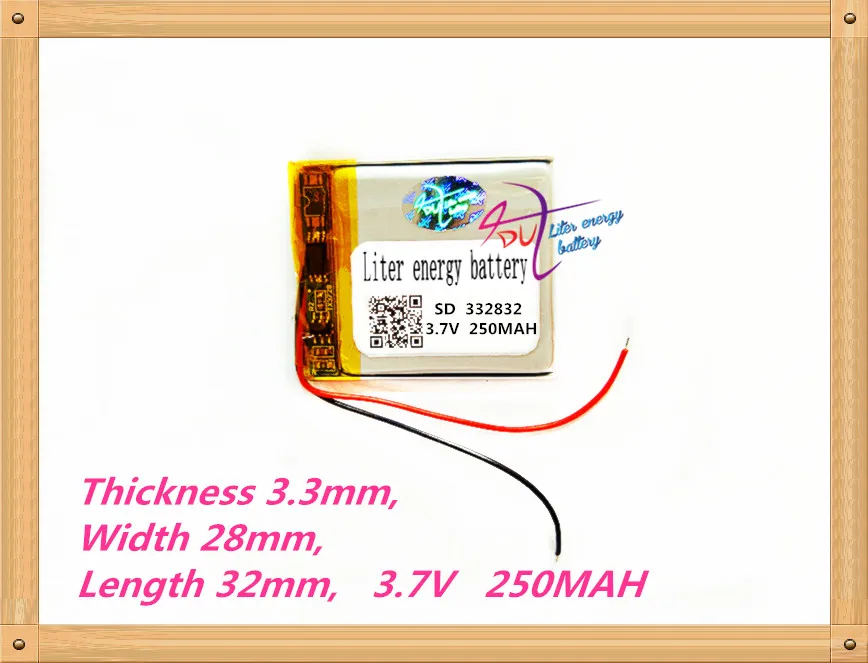 332832 3,7 V 250MAH литий-полимерный аккумулятор MP3 MP4 аккумулятор рекордер перезаряжаемые батареи планшет батарея