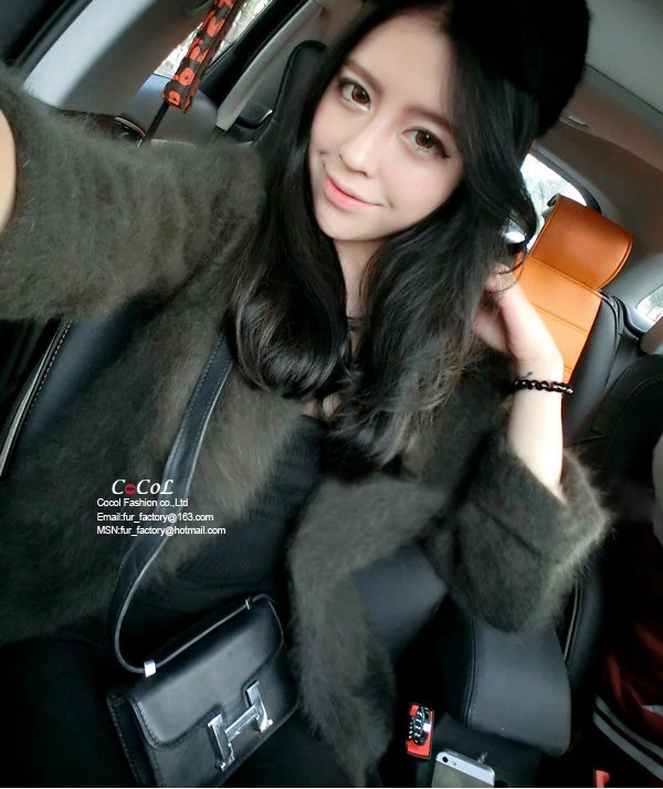 New real mink cashmere cardigan women sweater genuine coat free shipping S54 |